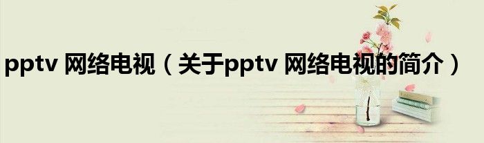 pptv 網絡電視（關于pptv 網絡電視的簡介）
