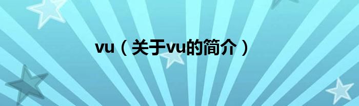 vu（關于vu的簡介）