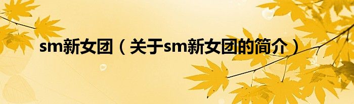 sm新女團(tuán)（關(guān)于sm新女團(tuán)的簡(jiǎn)介）