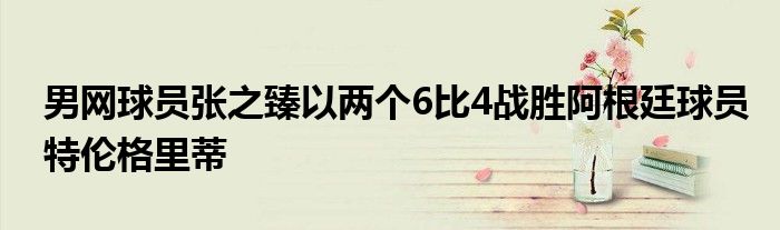 男網球員張之臻以兩個6比4戰勝阿根廷球員特倫格里蒂