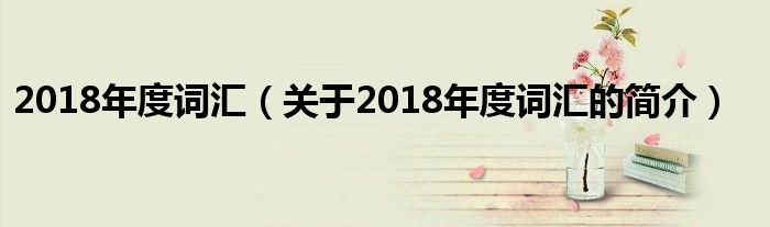 2018年度詞匯（關于2018年度詞匯的簡介）