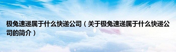 極兔速遞屬于什么快遞公司（關(guān)于極兔速遞屬于什么快遞公司的簡介）