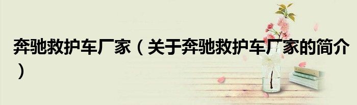 奔馳救護車廠家（關于奔馳救護車廠家的簡介）