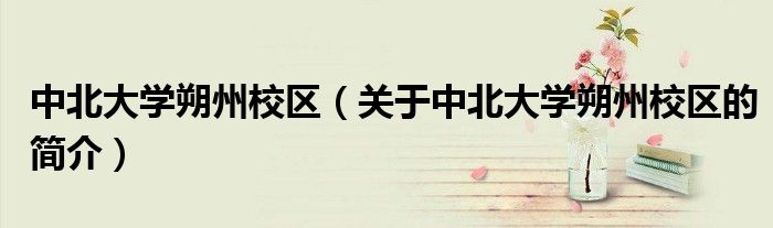 中北大學朔州校區（關于中北大學朔州校區的簡介）