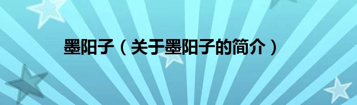 墨陽子（關于墨陽子的簡介）