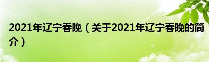 2021年遼寧春晚（關于2021年遼寧春晚的簡介）