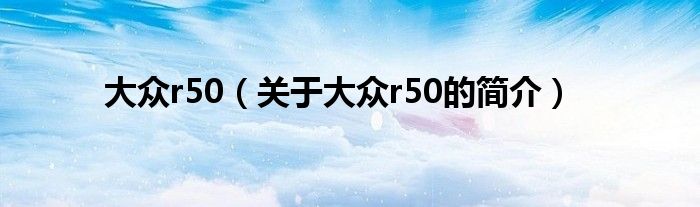 大眾r50（關于大眾r50的簡介）