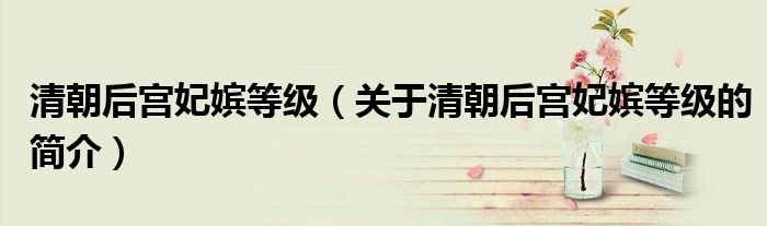 清朝后宮妃嬪等級（關于清朝后宮妃嬪等級的簡介）