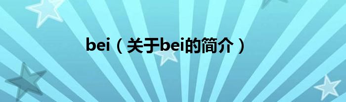 bei（關于bei的簡介）