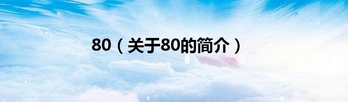 80（關于80的簡介）