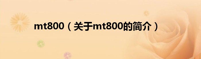 mt800（關于mt800的簡介）