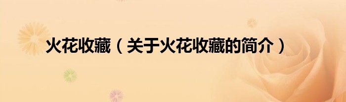 火花收藏（關于火花收藏的簡介）