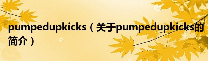 pumpedupkicks（關于pumpedupkicks的簡介）