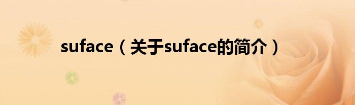 suface（關于suface的簡介）