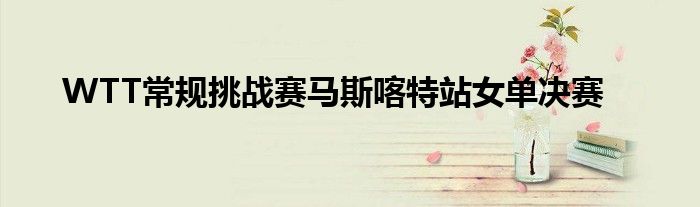 WTT常規挑戰賽馬斯喀特站女單決賽