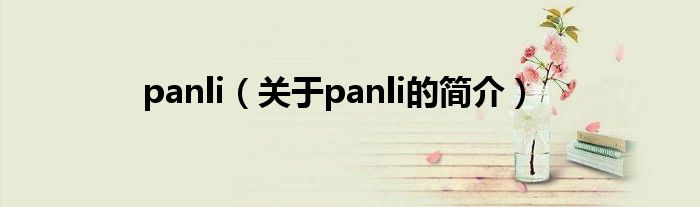 panli（關于panli的簡介）