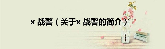 x 戰警（關于x 戰警的簡介）