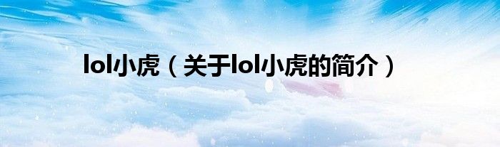 lol小虎（關于lol小虎的簡介）