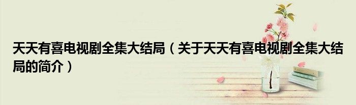 天天有喜電視劇全集大結局（關于天天有喜電視劇全集大結局的簡介）