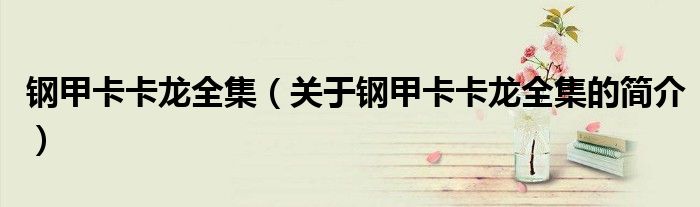 鋼甲卡卡龍全集（關于鋼甲卡卡龍全集的簡介）
