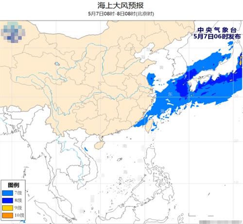 海上大風預警：黃海、東海及臺灣附近海域強風來襲